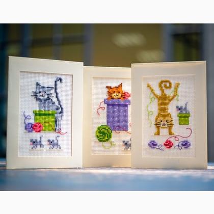 Tarjetas de felicitaciones: Gatos juguetones