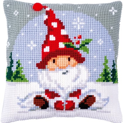 Almohada: Gnomo de navidad en la nieve