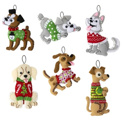 Kit de decoración de fieltro set de 6 - Perros