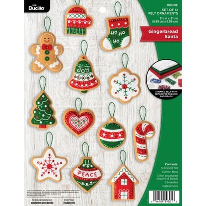 Kit de decoración de fieltro - Gingerbread Santa