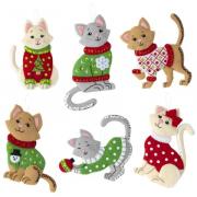 Kit de decoración de fieltro set de 6 - Gatos