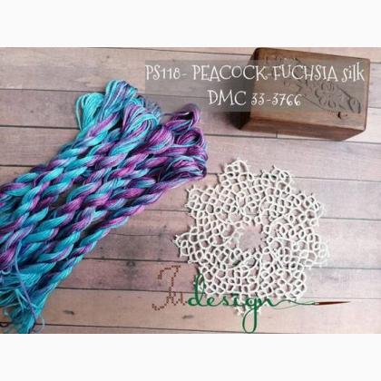 Hilo de seda - Peacock-fuchsia