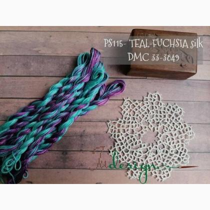 Hilo de seda - Teal-fuchsia