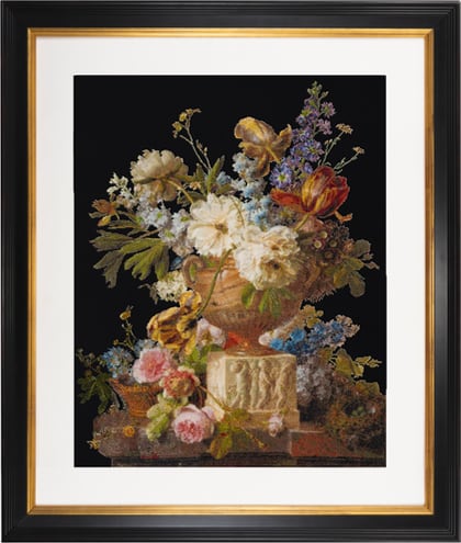 Still Life with Flowers in a Alabaster Vase - Negro - Aida