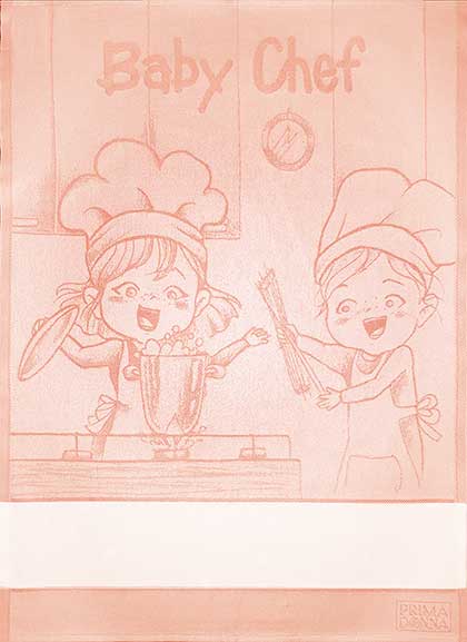 Trapo de cocina - Baby Chef - Melocotón