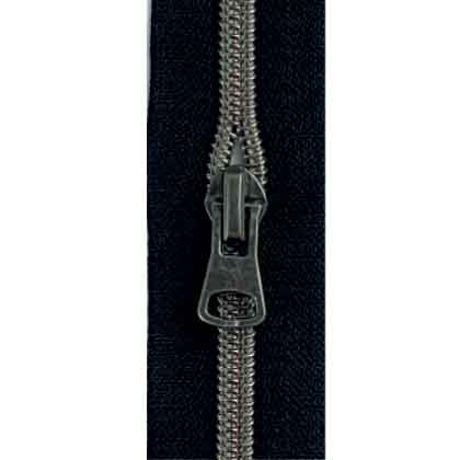 Cremallera espiral negro (400) - old silver