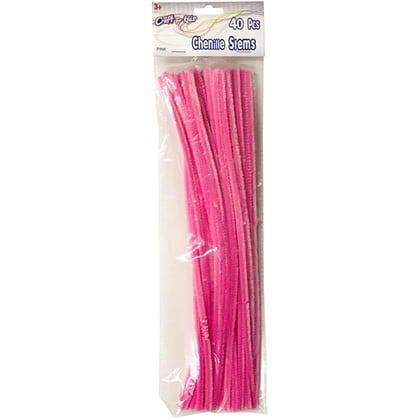 Palitos de Chenilla 40 pkg - Rosa