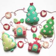 Kit fieltro Arboles y casas de navidad