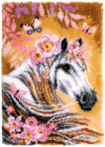 Felpudo - Horse with Flowers