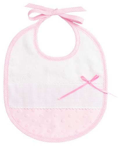 Babero Tartan - Pois 3D Rayas - Rosa