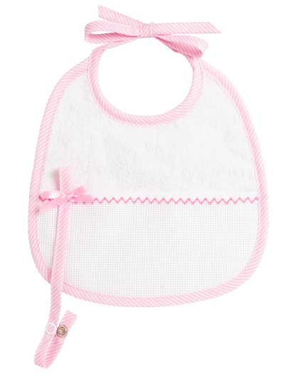 Babero - Pois 3D - Porta Chupete - Rosa