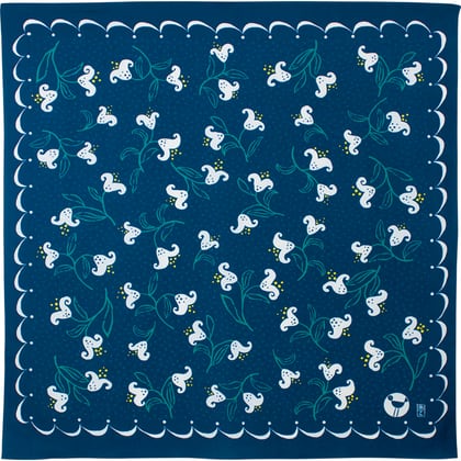 Organic Furoshiki - Yumeji Takehisa Lily Navy Blue