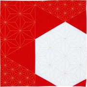 Hare Tsutsumi Furoshiki - Leaf and Tortoiseshell Red
