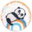 Felpudo - Panda en arcoiris