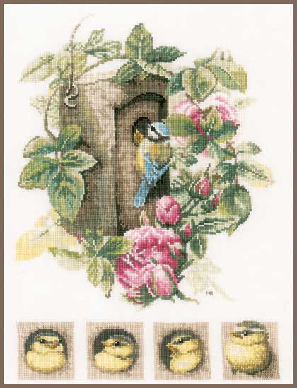 Pajarera con Rosas