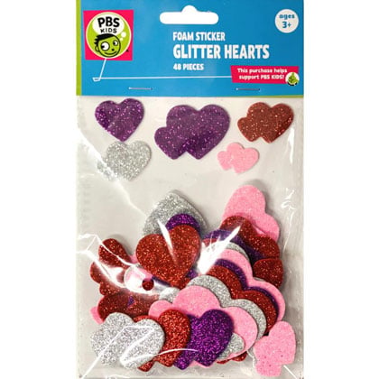 Pegatinas de espuma con purpurina - Corazones