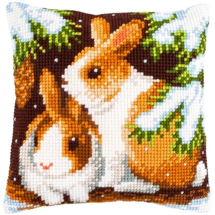 Almohada: Conejos en la nieve