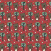 Cute Forest on Red
