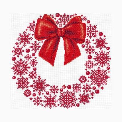 Redwork Snowflake Wreath