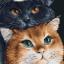 Three Cats - Negro