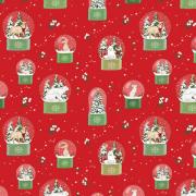 Papel de regalo de Navidad - Bola de nieve roja