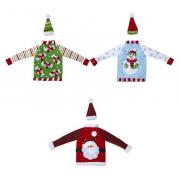 Cubrebotellas de fieltro - Suéter navideño