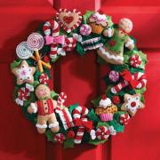 Kit de guirnalda de fieltro - Cookies and Candy Wreath