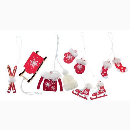Mini Decoraciones de Invierno - Rojo
