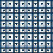 Checkered Hearts - Old Blue