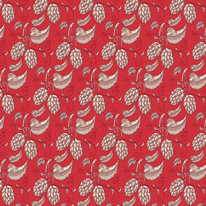 Country French - Patrón vegetal en rojo