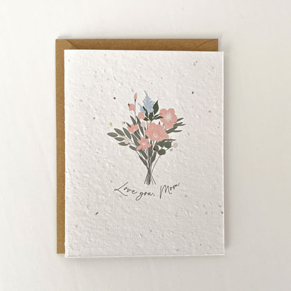 Tarjeta de felicitaciones plantable - Love you, Mom