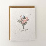 Tarjeta de felicitaciones plantable - Love you, Mom