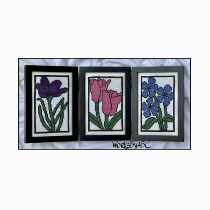 Stained Glass Flowers (Crocus,Tulips, Periwinkles)