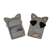 Porta agujas - Mapache gris