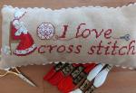 I Love Cross Stitch Pillow