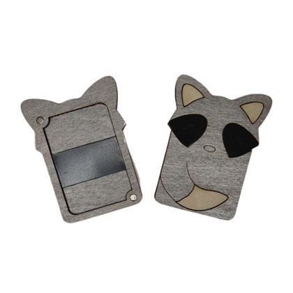 Porta agujas - Mapache gris