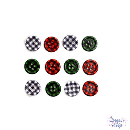Christmas Plaid Buttons