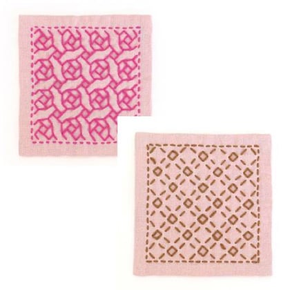 Kit Sashiko Olympus - Rosa y marrón