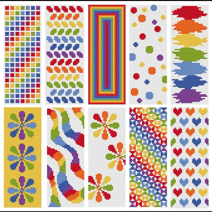 10 Rainbow bookmarks