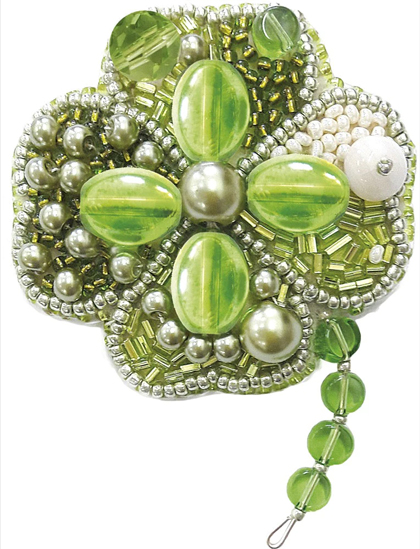 Broche - Símbolo de la suerte hoja de trébol