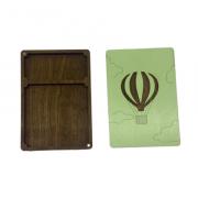 Estuche de madera - Globo aerostático verde