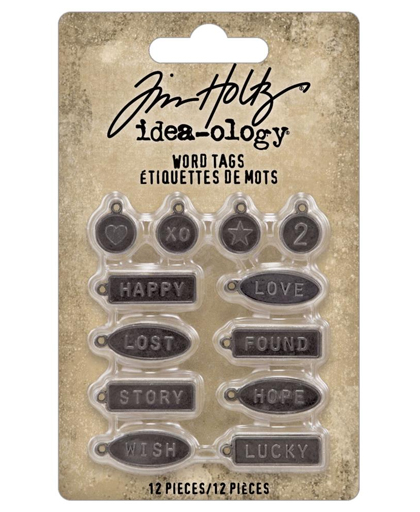 Idea-Ology Adornos de metal - Etiquetas de palabras