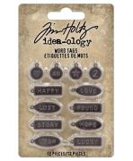 Idea-Ology Adornos de metal - Etiquetas de palabras