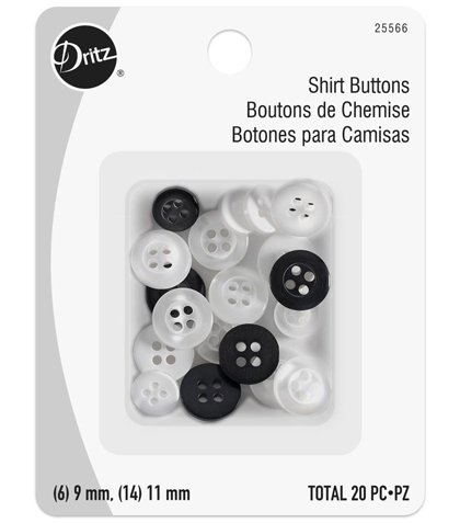 Botones para Camisas - Blanco y negro