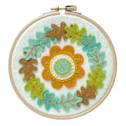Kit de fieltro - Flor y hojas de otoño - con marco