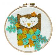 Kit de fieltro - Pequeño búho dormido - con marco