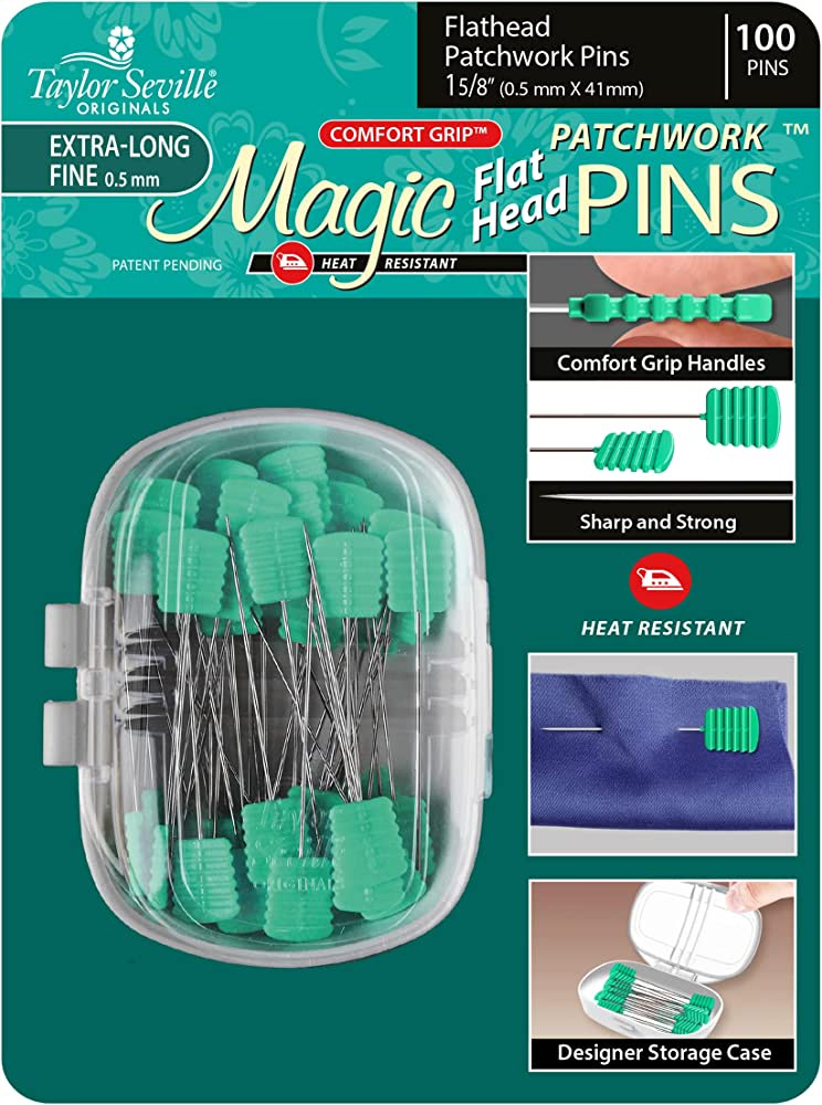 Alfileres Magic Pins - Cabeza plana patchwork de Taylor Seville