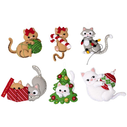 Kit de decoración de fieltro - Frisky Kitties