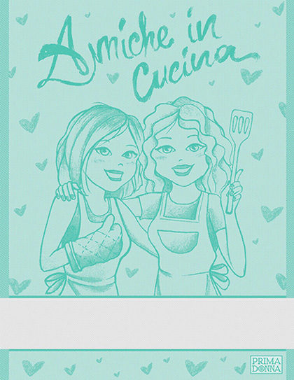 Trapo de cocina - Novias En La Cocina - Verde mar