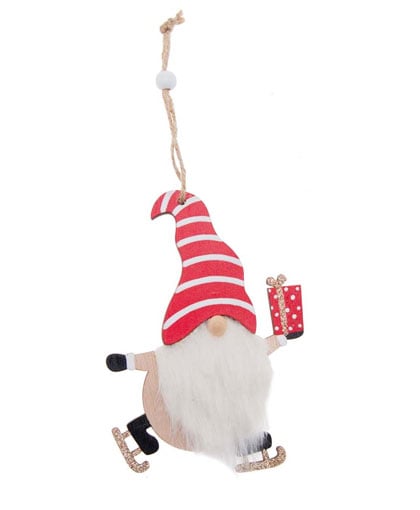 Gnomo de madera con regalo
